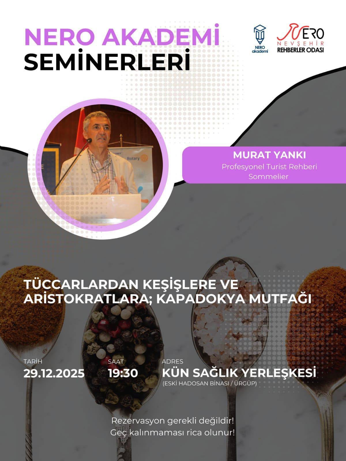 NERO Akademi’den Lezzet Durağı: Murat Yankı ile Kapadokya Mutfağının Sırrı!